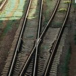 Пересекающиеся железнодорожные рельсы в Одесском морском порту 2