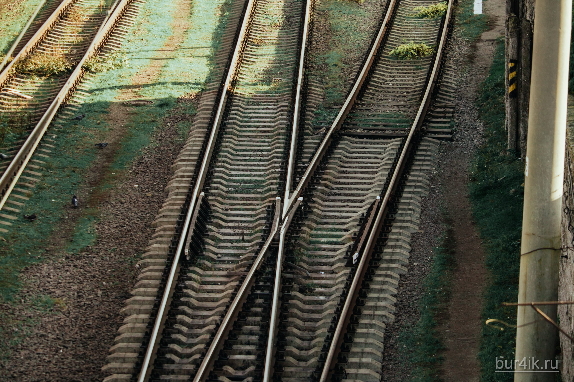 Пересекающиеся железнодорожные рельсы в Одесском морском порту 2