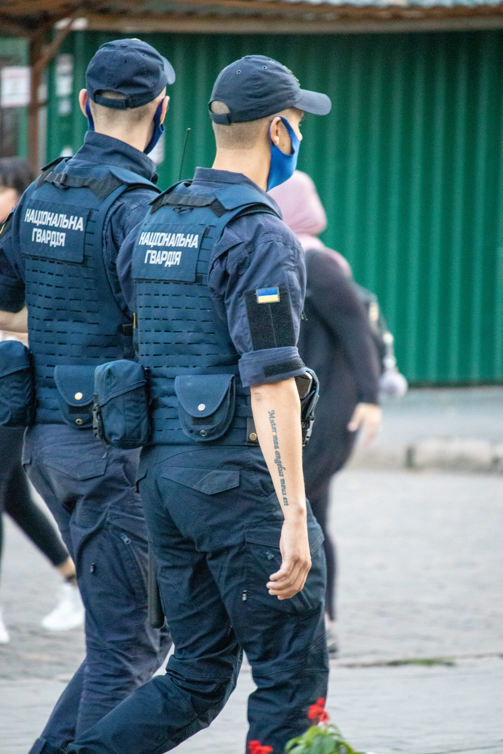 Ukrainian cop with a tattoo on his arm - Ukraine, Odessa, 27.09,2020