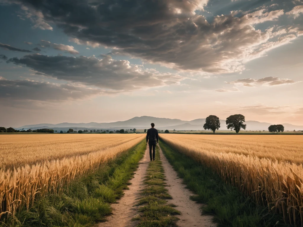 Пейзажная фотография с ведущей линией дороги, уходящей в горизонт. Иллюстрация для статьи о композиции в фотографии.