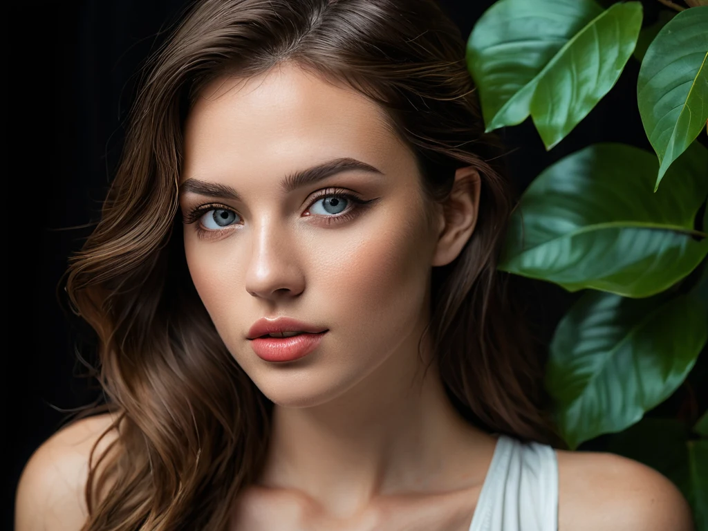 Портретная фотография с акцентом на детали лица и обработку кожи. Иллюстрация для статьи об обработке фотографий в Lightroom.