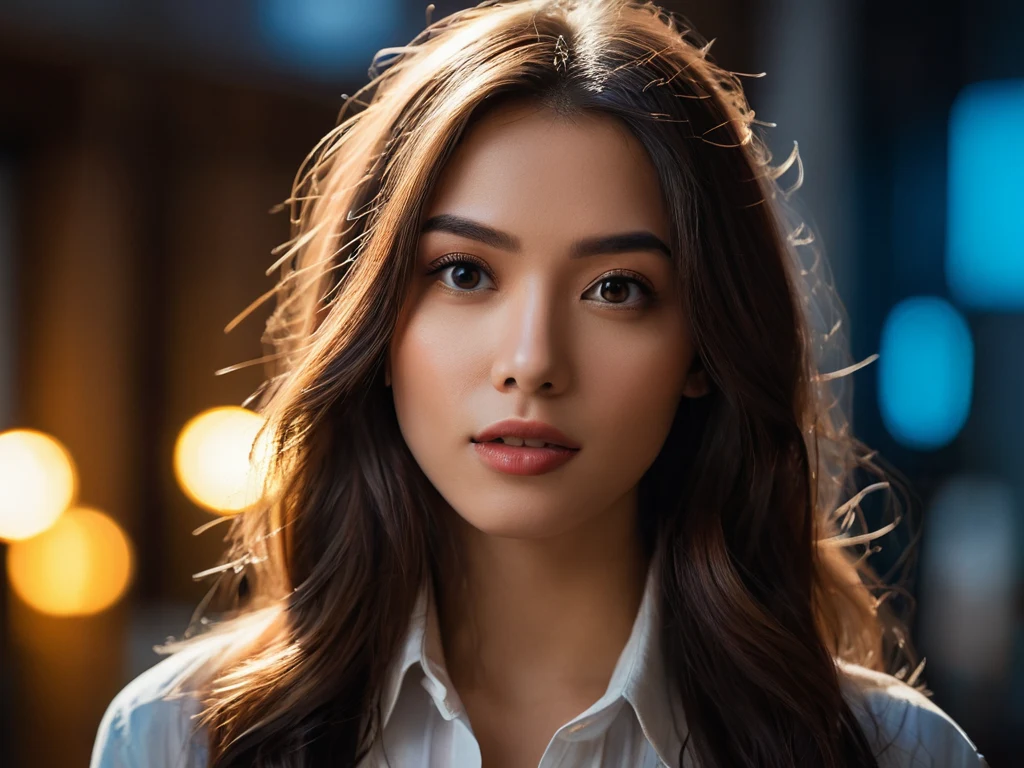 Портрет девушки в интерьере с приглушенным освещением, демонстрирующий возможности съемки при высоком ISO.