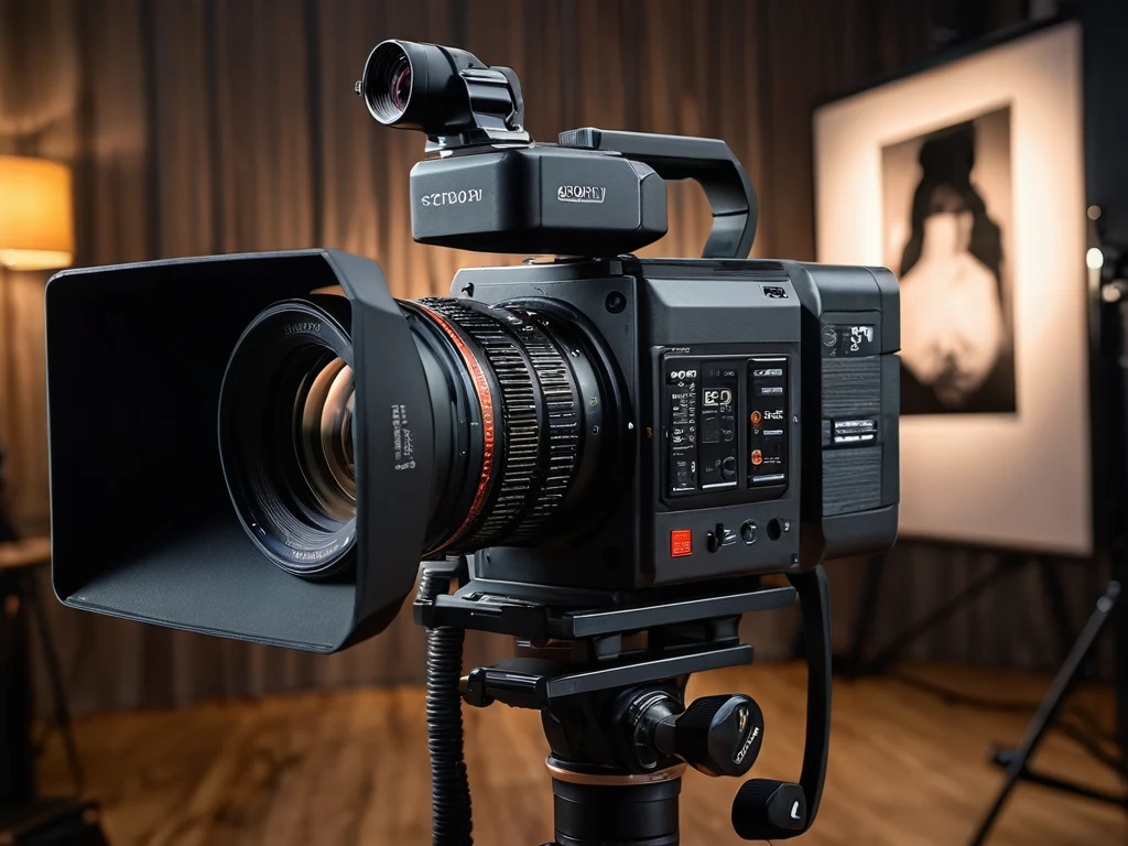 Крупный план современной видеокамеры альтернативного бренда, демонстрирующий высокое качество и функциональность.