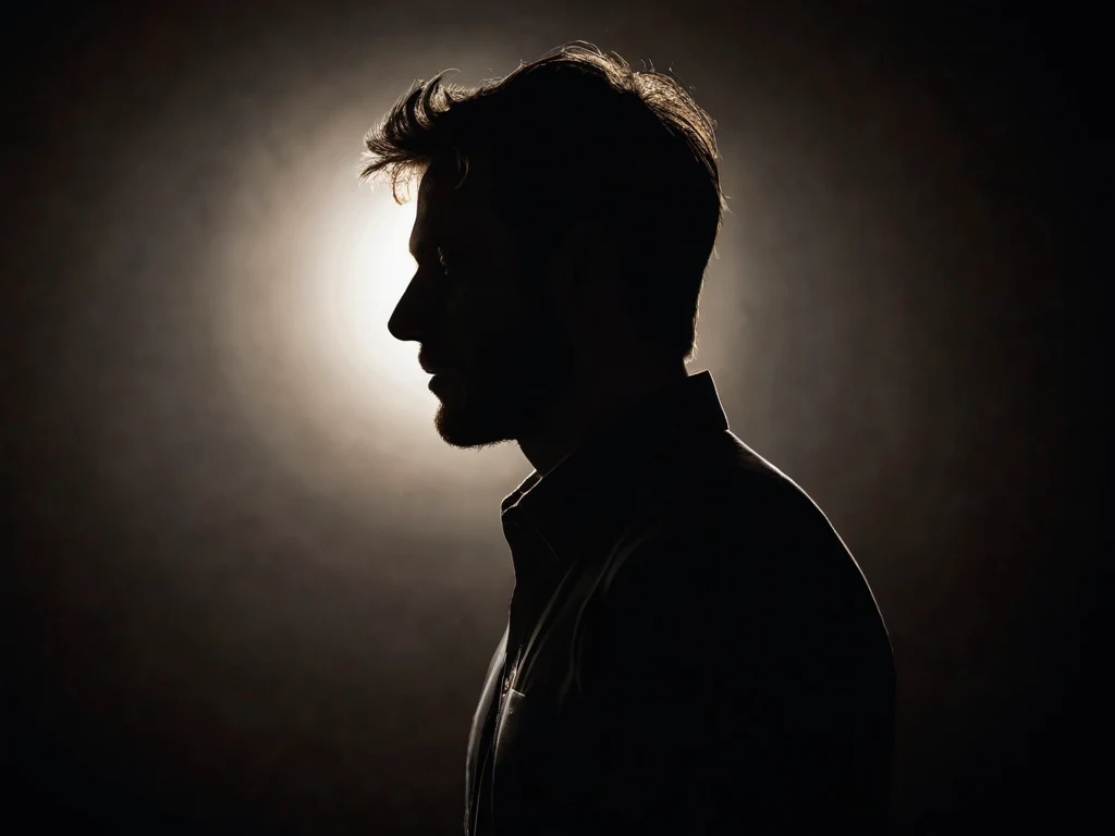 Silueta de un hombre sobre un fondo claro, simbolizando soledad, ansiedad y la búsqueda de una salida a una situación difícil.