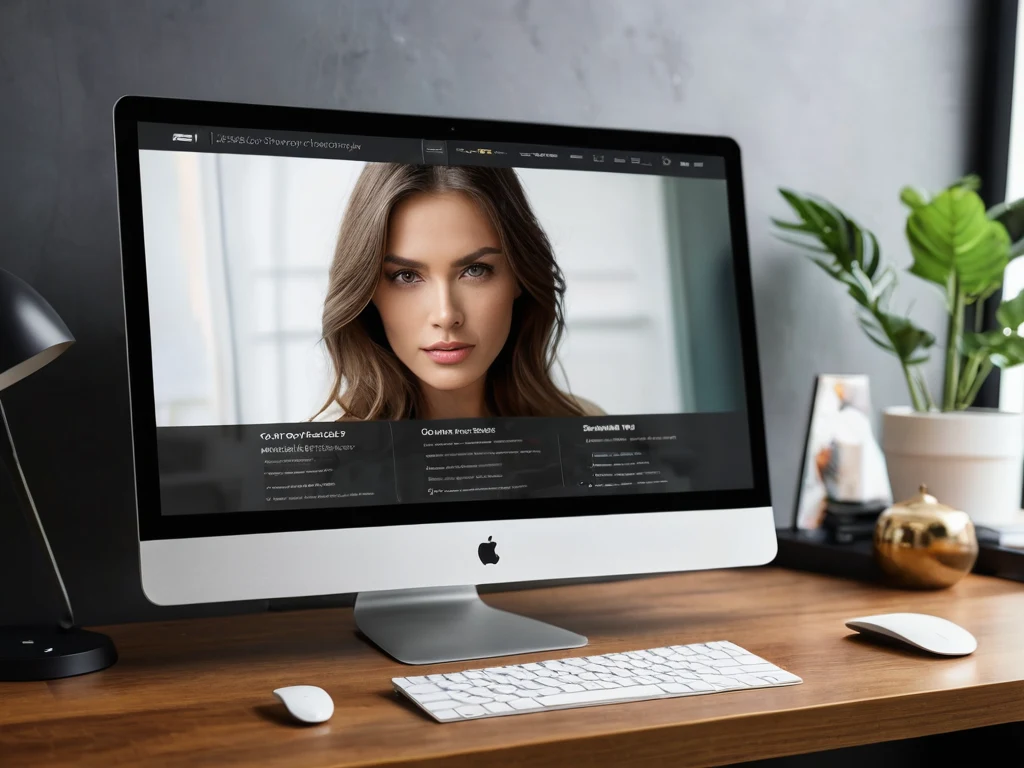 Изображение компьютера с открытым веб-сайтом, демонстрирующим образец модель-релиза, подчеркивает удобство и доступность цифровых документов.