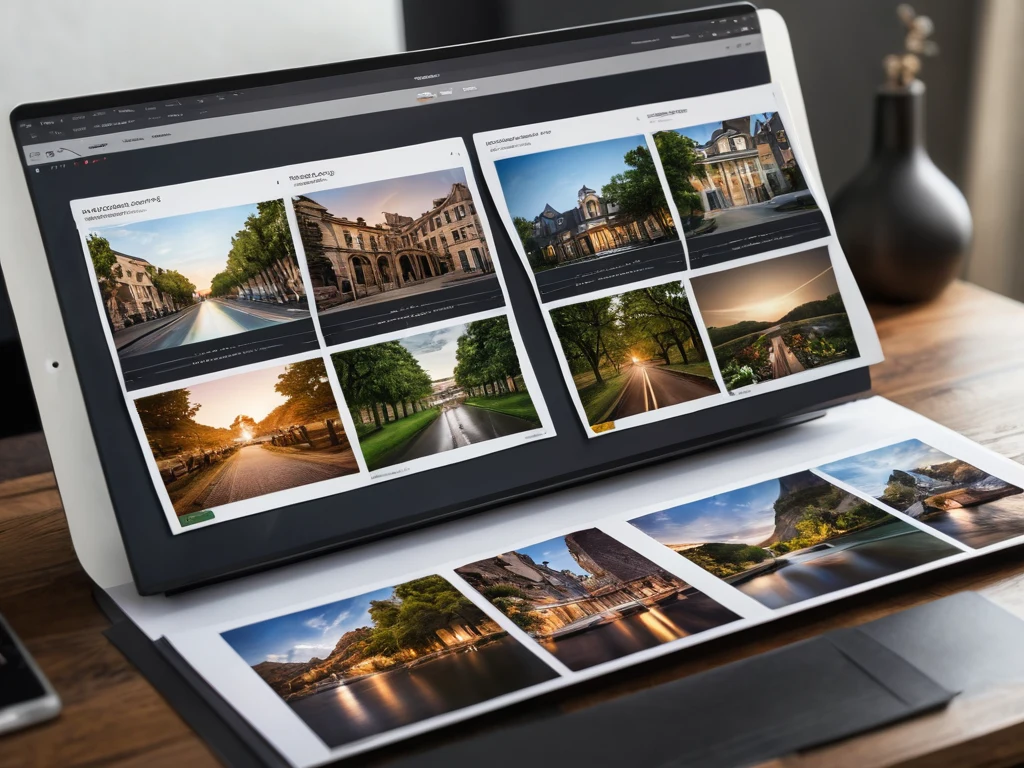 Изображение экрана компьютера с открытыми фотографиями в программе для редактирования, демонстрирующее процесс организации фотоархива.